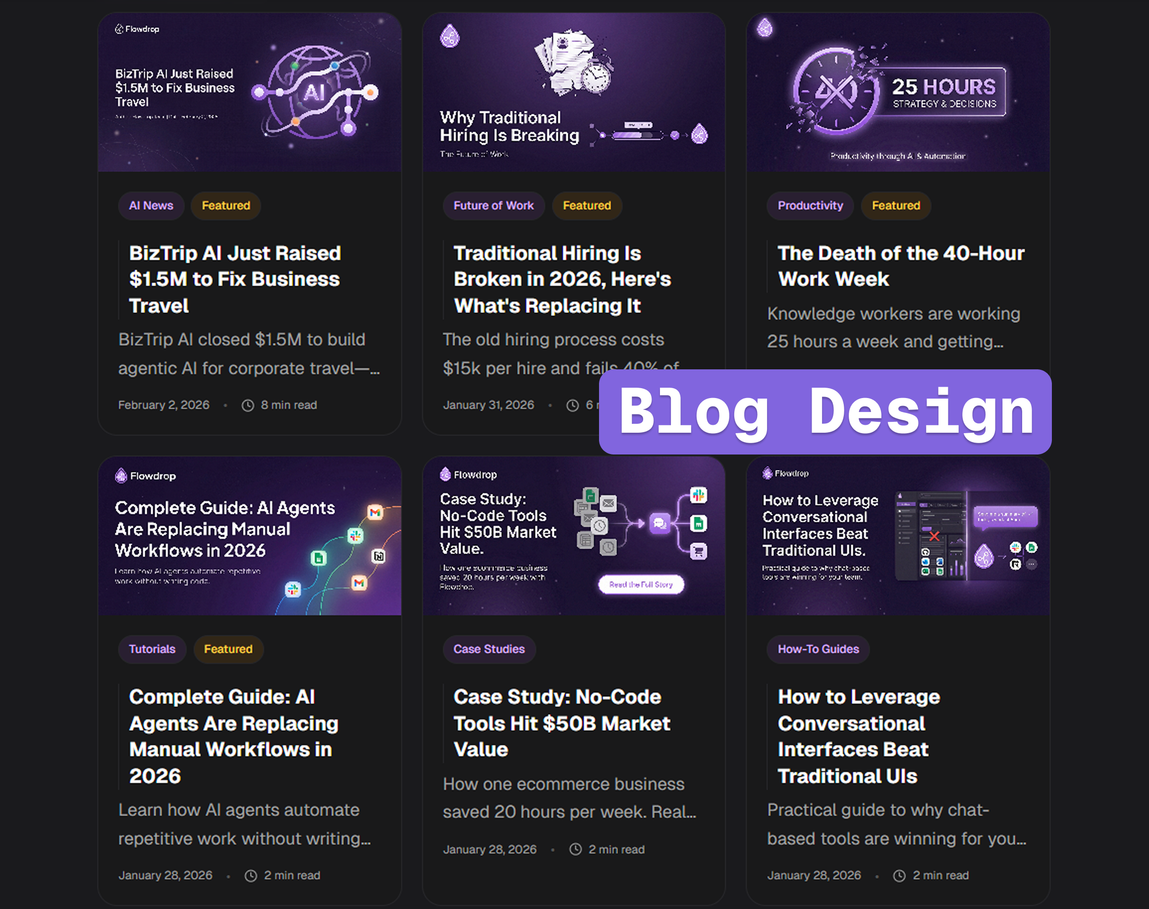 Blog feature UI design
